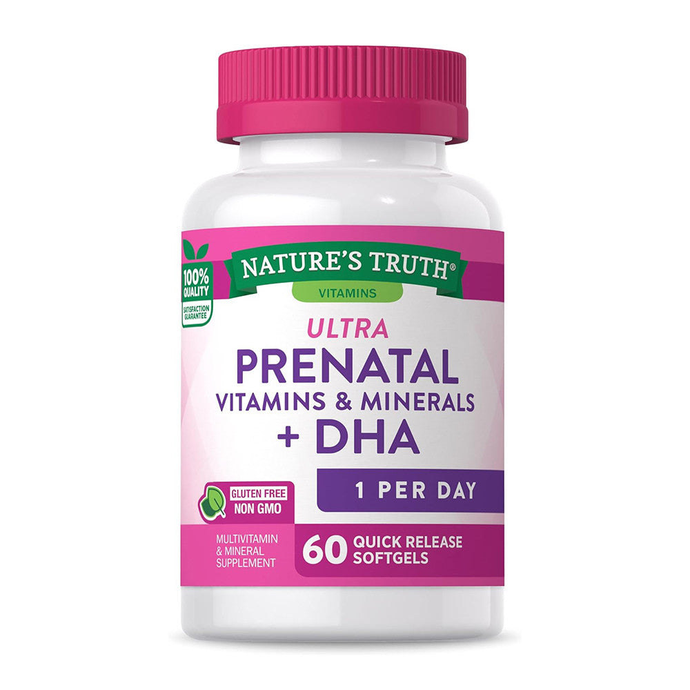 Natures Truth Ultra Prenetal Vitamins And Minerals With DHA Softgels, 60 Ea
